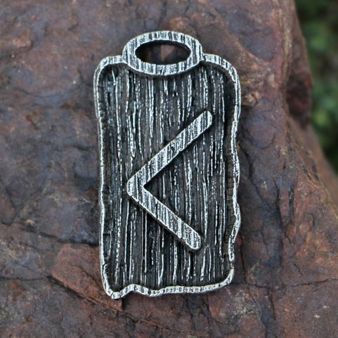 KENAZ - PENDENTIF RUNE, ZINC