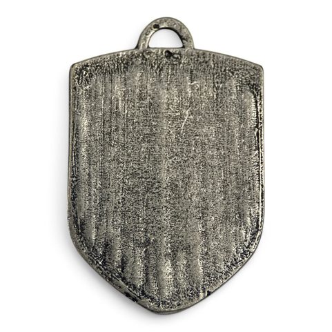 ROSE OF ROSENBERG, MEDIEVAL COAT OF ARMS IN SHIELD, ZINC, ENAMEL