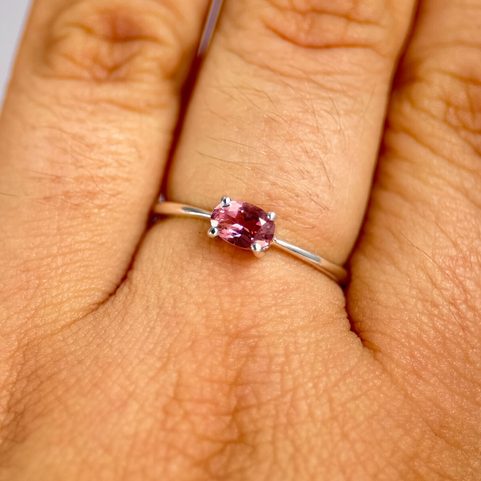 LORIEN, BAGUE, TOURMALINE ROSE, ARGENT 925/1000