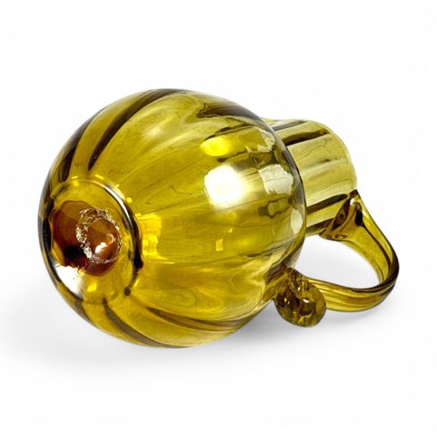 HISTORICAL JUG, CZECH GREEN GLASS