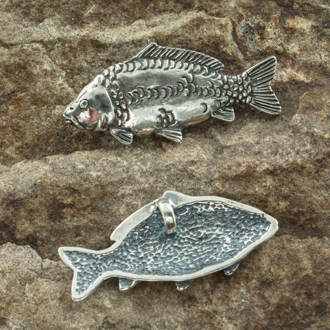 KARPFEN - FISCH, ANHÄNGER ZUM FISCHEN, SILBER 925