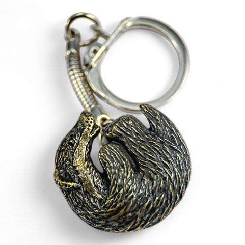 BADGER KEYCHAIN, ZINC OLD BRASS
