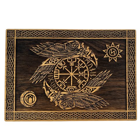 HUGINN AND MUNINN - WOODEN WALL PICTURE 21X30CM
