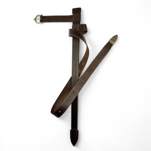 LEATHER SCABBARD FOR ONE HANDED SWORDS, FLEUR DE LIS