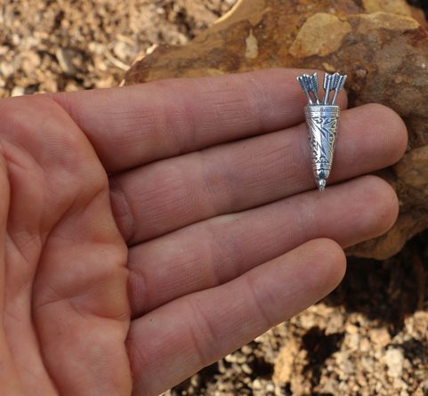 QUIVER, ARCHERY PENDANT, SILVER