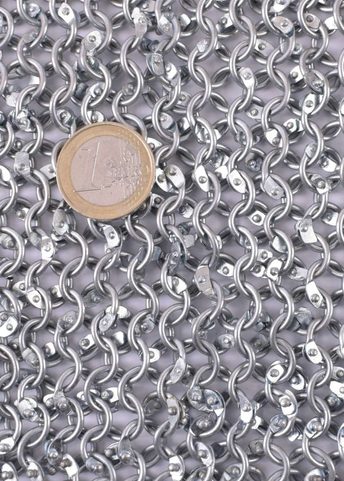 CHAINMAIL SHIRT HAUBERGEON, RIVETED, ZINC PLATED