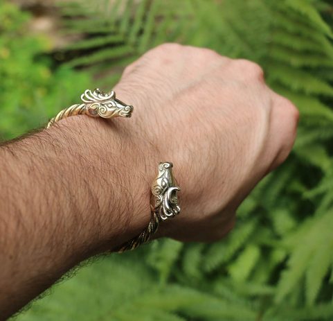 FIANNA, CELTIC DEER, BRACELET, BRASS