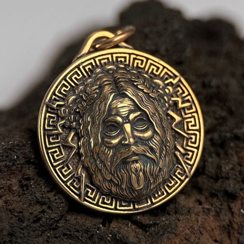 ZEUS, GREEK GOD, PENDANT BRONZE