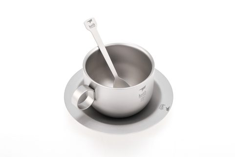 TI3601 TASSE À CAFÉ EN TITANE AVEC SOUCOUPE ET CUILLÈRE KEITH