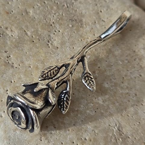 DESERT ROSE, ROSE, SILVER PENDANT, AG 925/1000