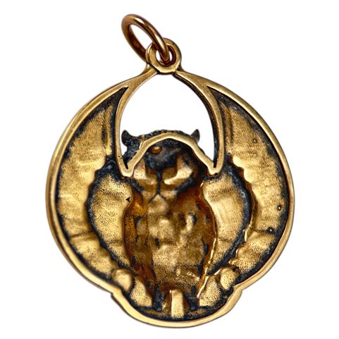 OWL, ANTIQUE PENDANT, BRONZE