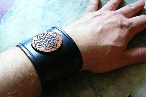 ROCK FASHION LEATHER BRACELET, BLACK