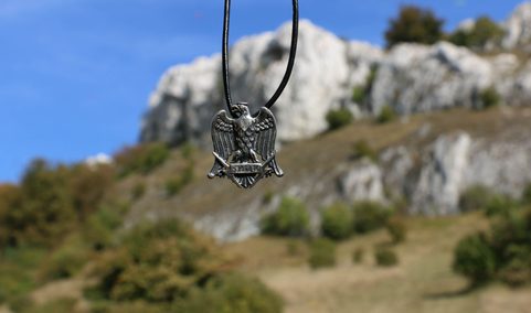 AQUILA, ROMAN EAGLE SPQR, STERLING SILVER PENDANT