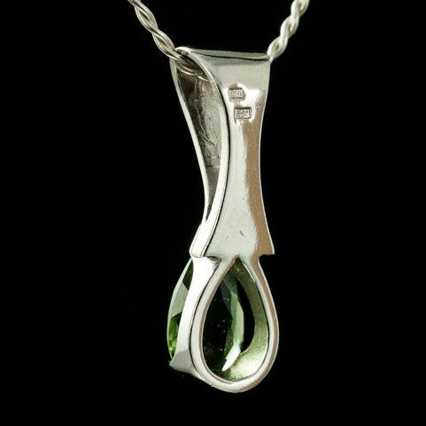 PLACIDA, MOLDAVITE SILVER PENDANT
