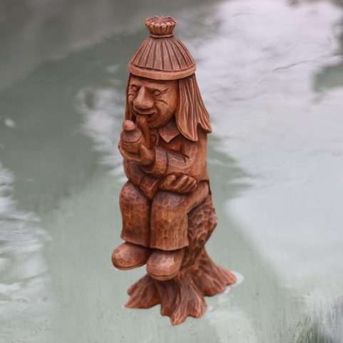 VODNIK - WATER SPIRIT, WOODEN CARVED FIGURINE