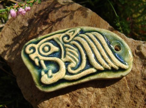 CELTIC BEAST, CELTIC CERAMIC JEWELRY