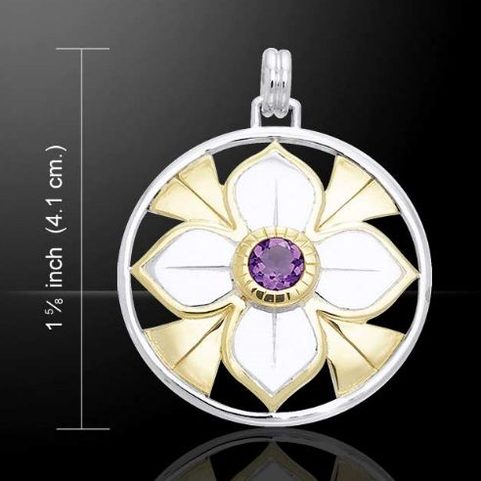 SYMBOLS OF FEMININITY, SILVER AND GOLD PLATED PENDANT, AG 925