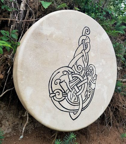 CELTIC WOLF, SHAMANIC FRAME DRUM