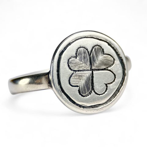 QUATREFOIL, MEDIEVAL RING, SILVER 925/1000