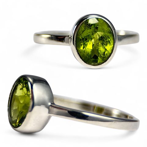 RIVA, SILVER RING, PERIDOT AG 925/1000