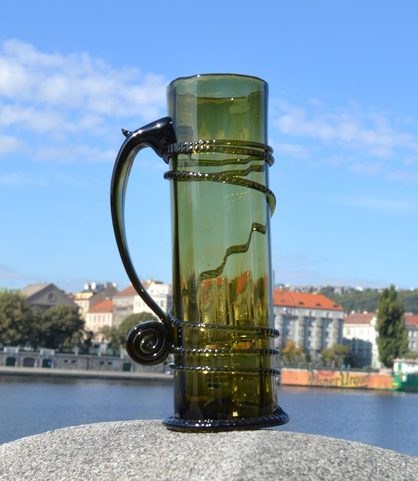 ONE LITER GLASS, HAND BLOWN