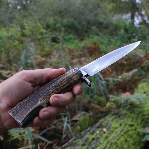 HOLT, BOWIE KNIFE WITH ANTLER, HAMON HARDENING