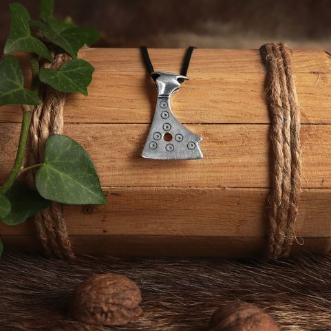 AXE OF PERUN, SILVER SLAVIC TALISMAN, AG 925