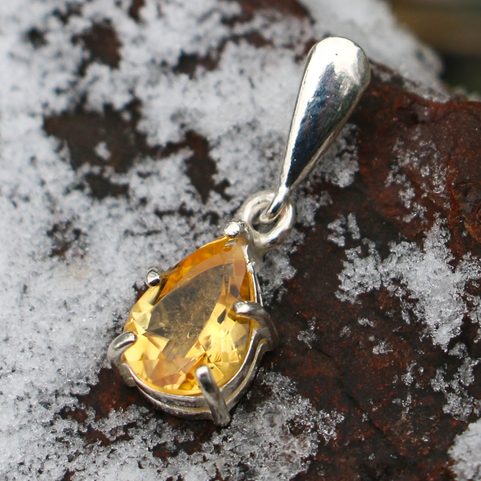 SINOPE PENDANT AND EARRINGS, SILVER 925 CITRINE, SET