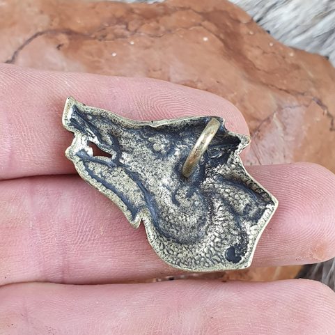 CELTIC BOAR - HEAD, PENDANT, ZINC - ANTIQUE BRASS