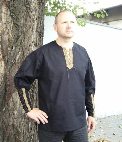 GOTHIC SHIRT WITH LEATHER
