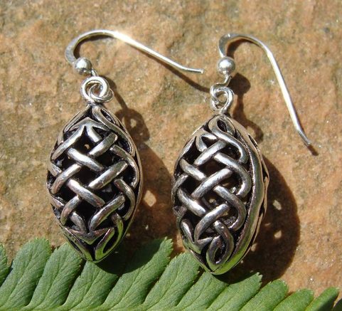 PINECONE, 3D SILVER EARRINGS, AG 925