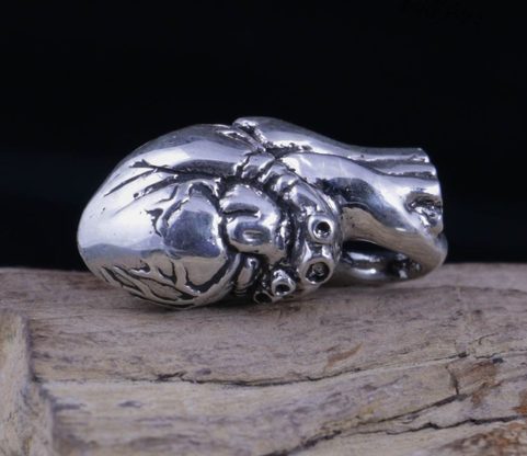 COEUR ANATOMIQUE, PENDENTIF, ARGENT 925