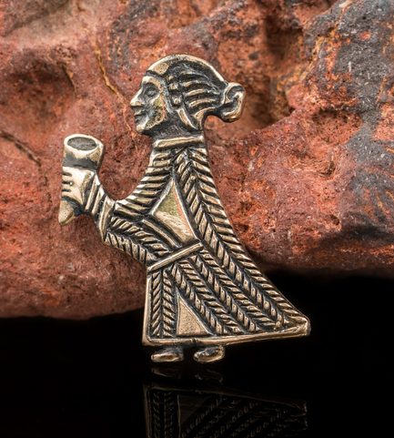 VALKYRIE WITH A HORN, BIRKA, BRONZE PENDANT