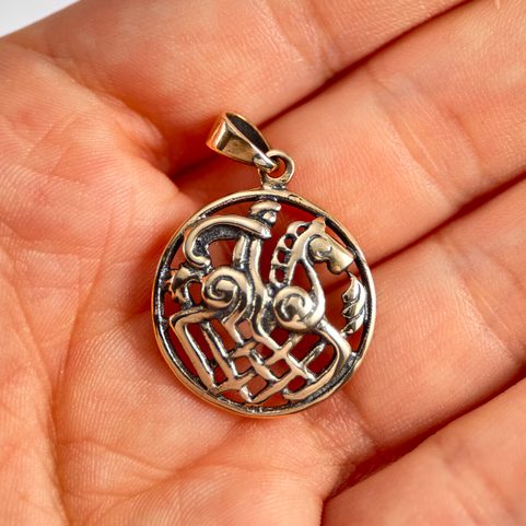 ODIN ET SLEIPNIR, PENDENTIF EN BRONZE