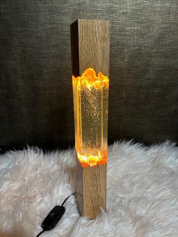 LED LAMP, WOOD AND RESIN