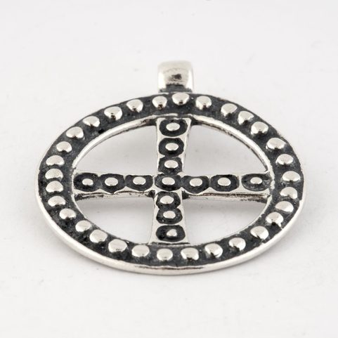 CROIX SOLAIRE SLAVE, GRANDE MORAVIE, PENDENTIF EN ARGENT, AG 925