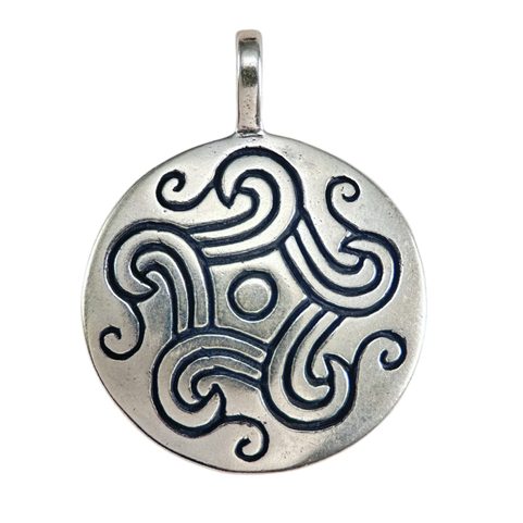 BRONZE AGE SUN, SILVER PENDANT