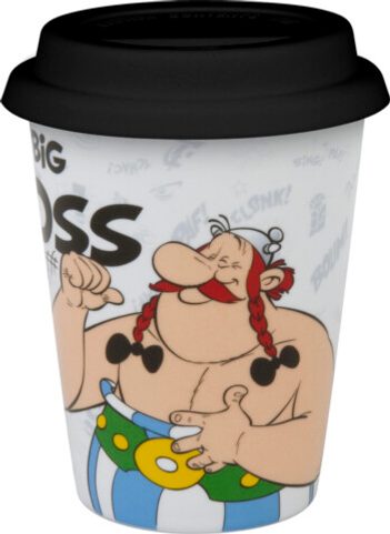 ASTERIX UND OBELIX BIG BOSS - BECHER MIT SILIKONDECKEL