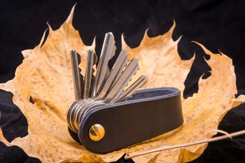 MORLEY, LEATHER KEYCHAIN