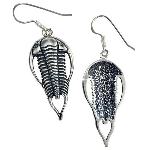 BOUCLES D'OREILLES TRILOBITES, ARGENT 925/1000