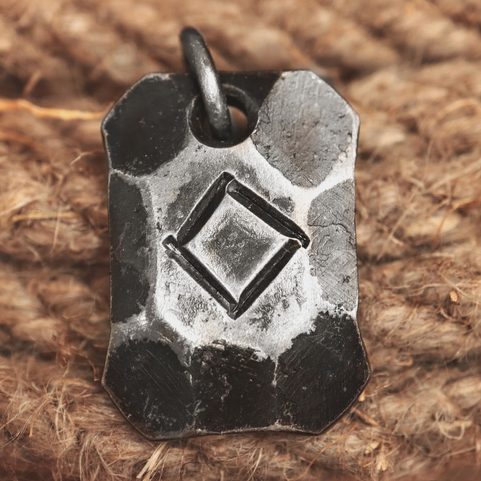 INGWAZ, FORGED IRON RUNE PENDANT