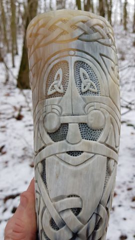 ODIN, LUXURY ENGRAVED DRINKING HORN