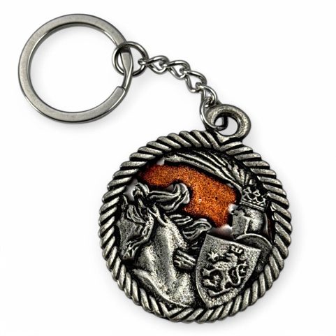 KING PREMYSL OTAKAR II, KEY RING, ZINC, ENAMEL