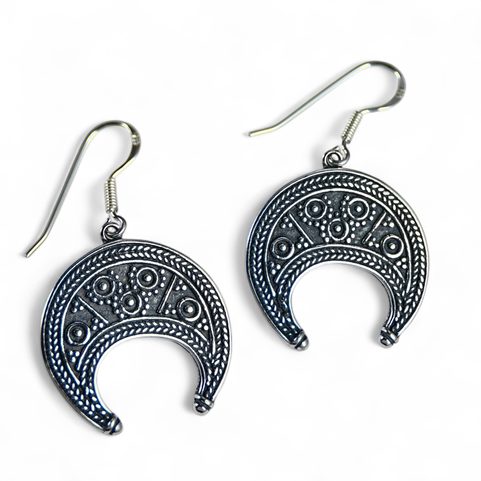 LUNULA, GREAT MORAVIAN EARRINGS, SILVER 925