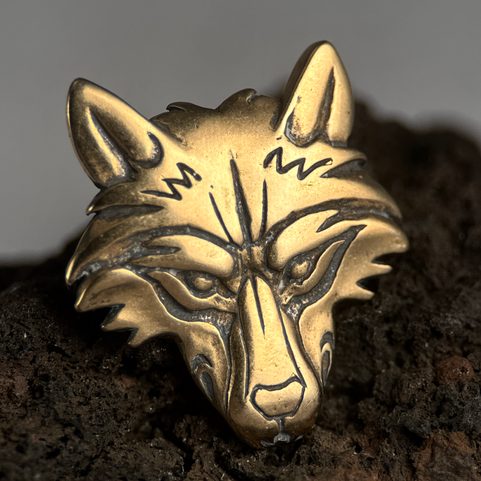 VUK, WOLF HEAD, BRONZE PENDANT