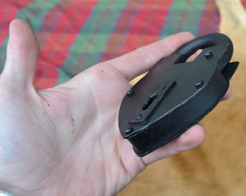 FORGED MEDIEVAL LOCK FOR CHEST AND KEYS