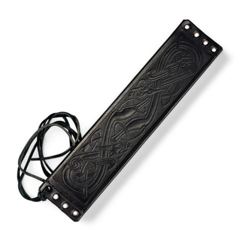 LEATHER BRACELET, IRISH DOGS, BLACK