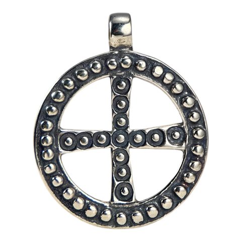 CROIX SOLAIRE SLAVE, GRANDE MORAVIE, PENDENTIF EN ARGENT, AG 925