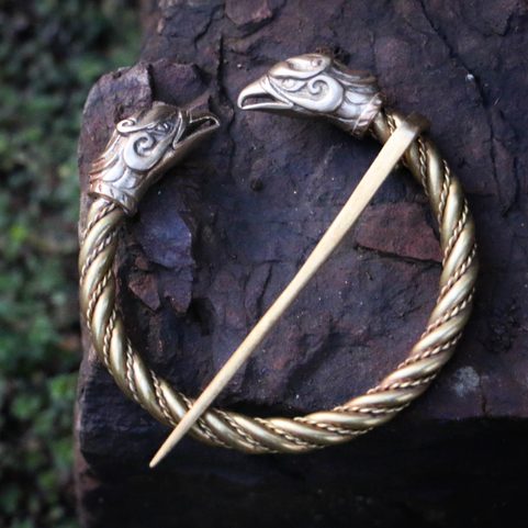 GRIFFIN, FIBULA - BROOCH, BRASS
