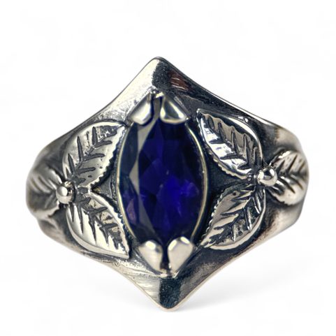 SHAMROCK, RING, IOLITE, STERLING SILVER